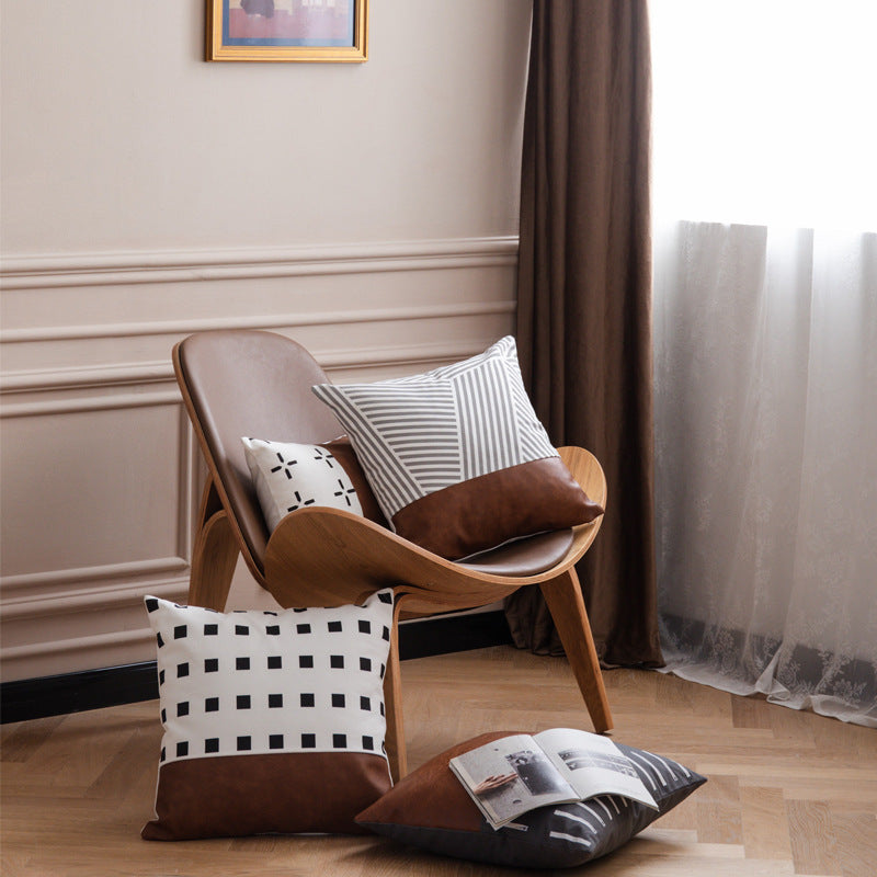 Light Luxury Bohemian Leather And Cotton Sofa Cushion Cover Car Pillow Cover - DropOnline.co