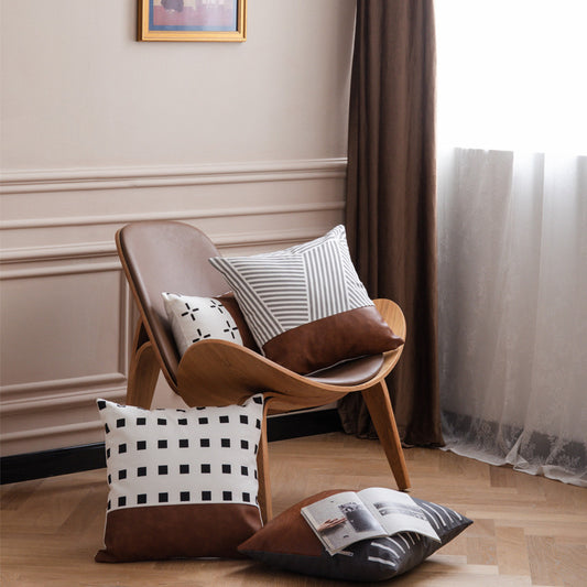 Light Luxury Bohemian Leather And Cotton Sofa Cushion Cover Car Pillow Cover - DropOnline.co