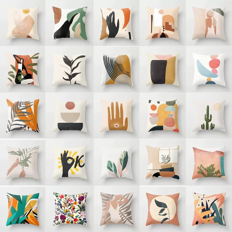 Abstract Geometric Portrait Pillowcase - Modern Art Home Sofa Cushion Pillow Cover - DropOnline.co