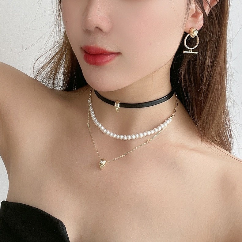 Popular Punk Inlaid Zirconium Skull Y-shaped Necklace - DropOnline.co