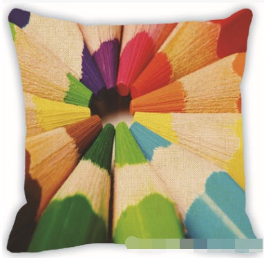 Colorful geometric pattern linen hug pillowcase car sofa cushion cover - DropOnline.co