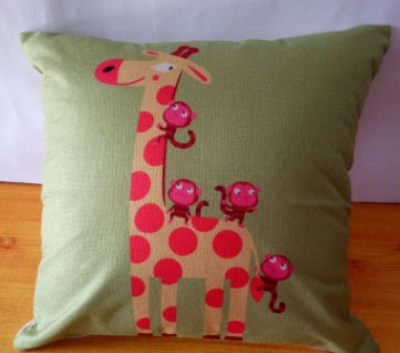 Cartoon Linen Backing Block Back Cushion - DropOnline.co