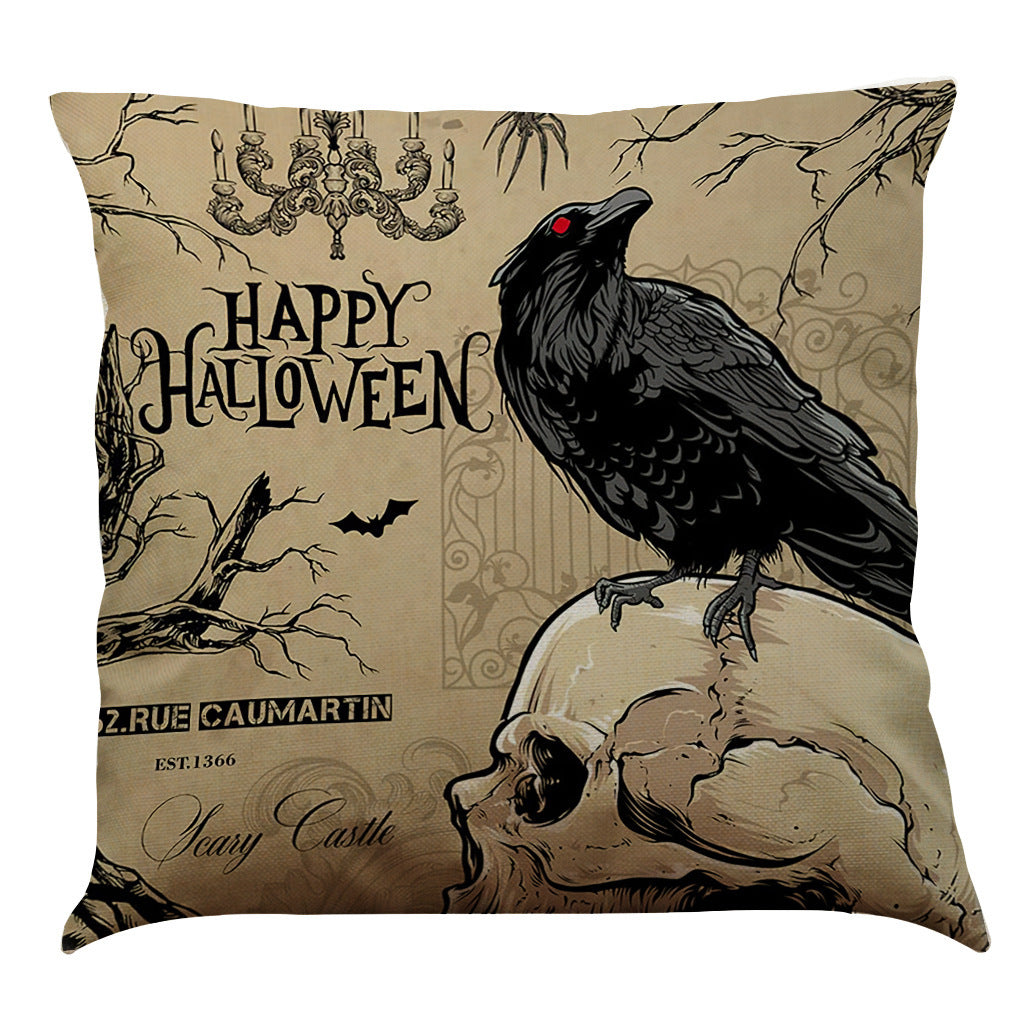 Halloween Cotton Linen Sofa Car Cushion Pillowcase - DropOnline.co