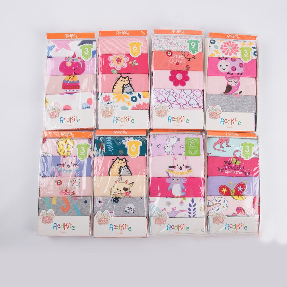 Baby Triangle Bibs 5-Pack - Soft Cotton Bandana Drool Bibs for Infants & Toddlers - DropOnline.co
