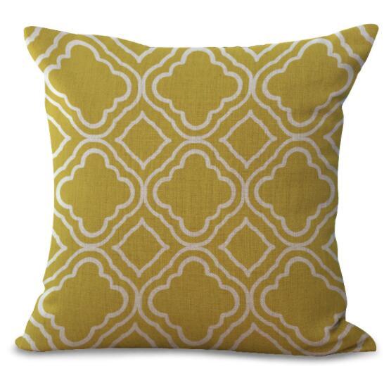 New Colorful Geometric Series Printed Linen Cotton Cushion Cover Home Decor Houseware Throw Pillow Case Almofadas Cojines - DropOnline.co