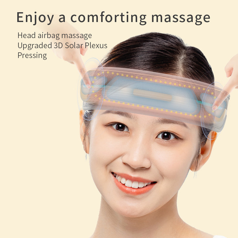 Foldable Heated Head Massager With Air Compression, Music & USB Charging, Portable & Relaxing - DropOnline.co