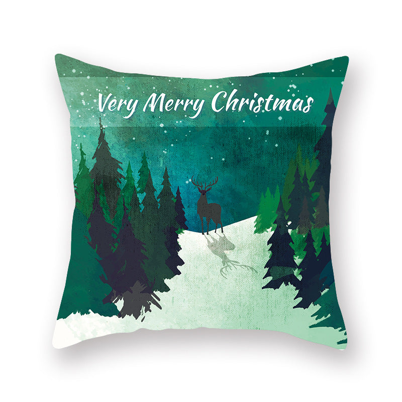 Christmas new peach skin cushion pillowcase - DropOnline.co