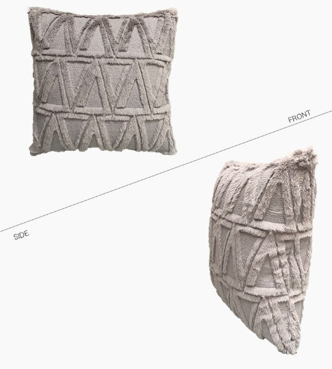 Plush Solid Color Sofa Pillowcase Living Room Cushion - DropOnline.co