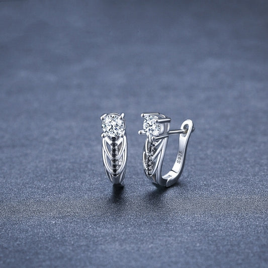 Individual Single Row Hollow Zircon Copper Plated Earrings - DropOnline.co