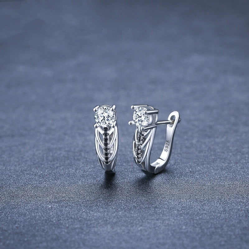 Individual Single Row Hollow Zircon Copper Plated Earrings - DropOnline.co