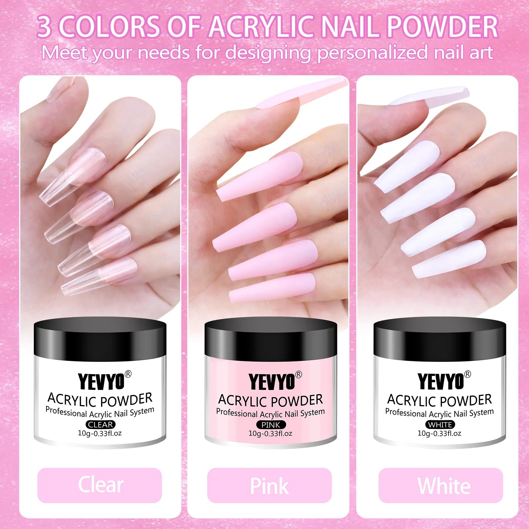 Acrylic Nail Kit, Nail Kit For Beginners With Everything, 24 Colors Glitter Acrylic Powder And Liquid Monomer Set, 200 Pcs Nail Tips, 3 Pcs Acrylic Nail Brush For Home DIY Extension Nail Salon - DropOnline.co