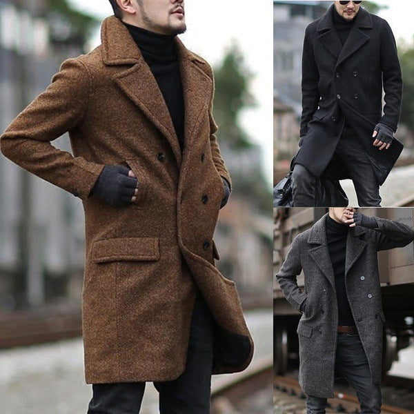 Classic woolen coat trench coat - DropOnline.co