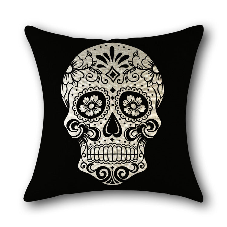 Skull Print Cushion Cotton Cover Sofa Cushion Bed Scandinavian Decorative Pillow Case - DropOnline.co
