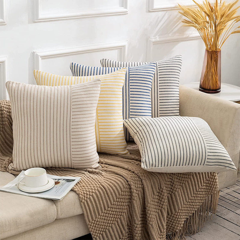 Modern Decorative Striped Canvas Pillow Cover Home Home Sofa Bedroom Cushion - DropOnline.co