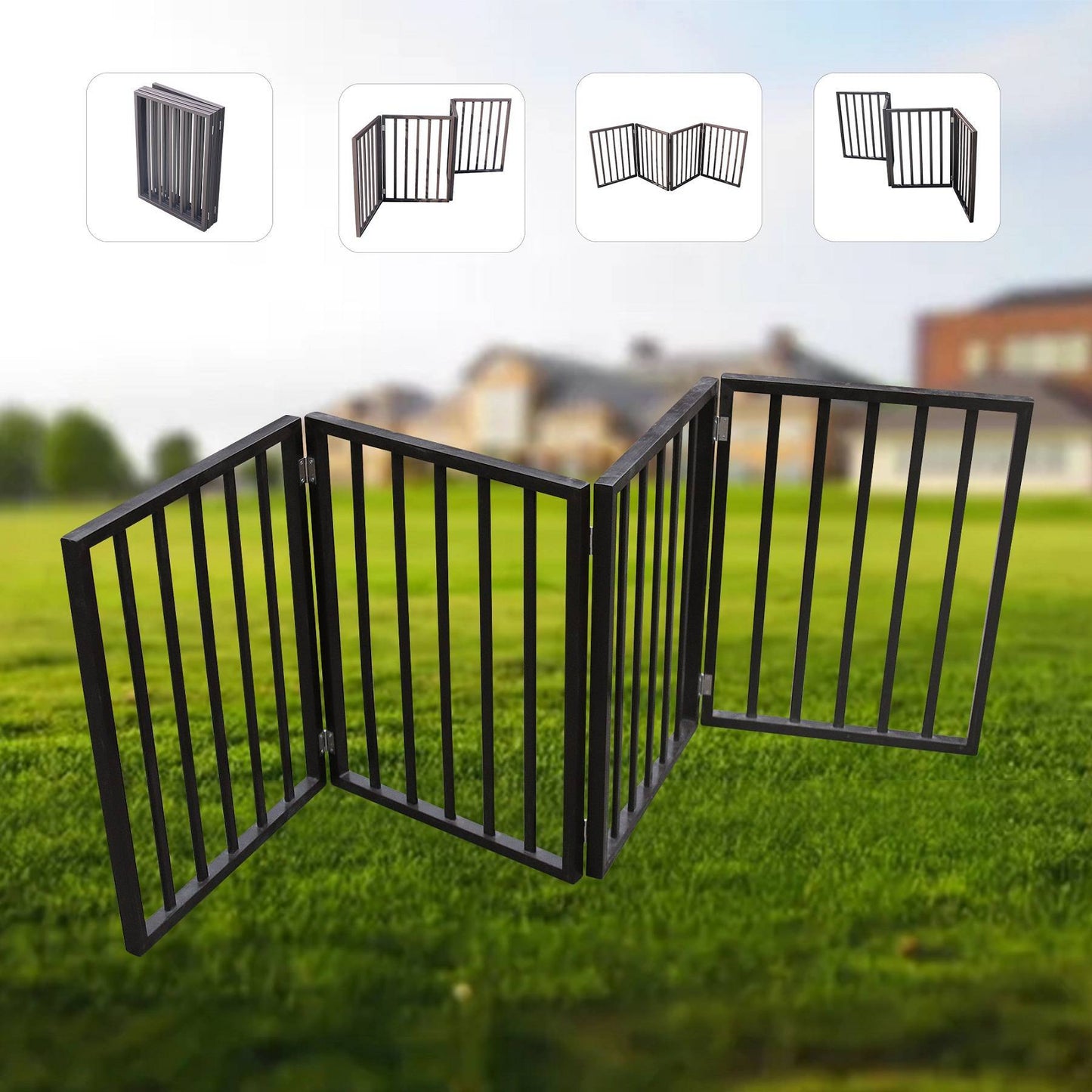 Pet Gate - Dog Gate For Doorways,Stairs Or House-standing, Folding - DropOnline.co