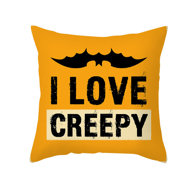 Halloween Pumpkin Letter Fleece Cushion Cover - DropOnline.co