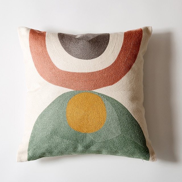 Embroidered cotton cushion - DropOnline.co