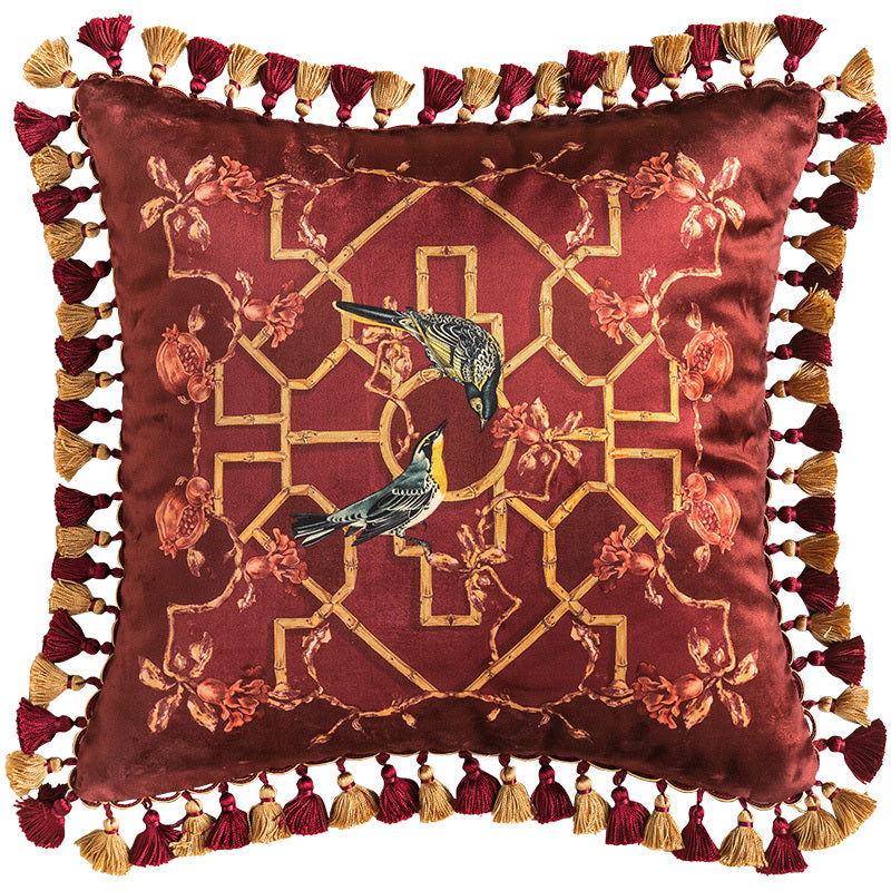 European-American Flower And Bird Christmas Pillowcase Bedside New Year Cushion - DropOnline.co