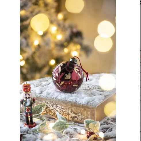 D3.9 Christmas Ball Ornaments - Glass Decorative Hanging Balls Set of 6 - DropOnline.co