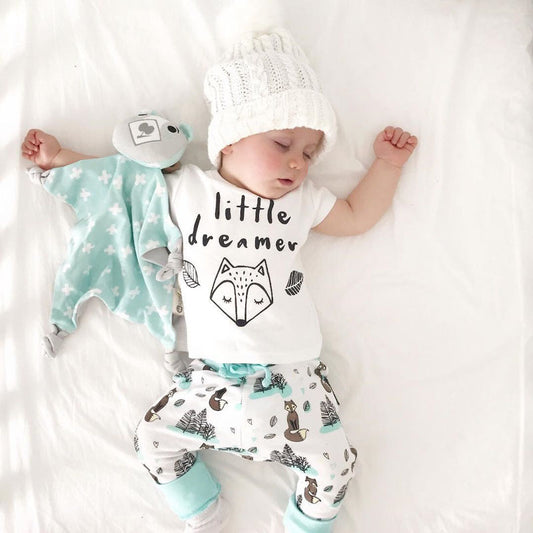 Newborn Baby Clothes Set - T-Shirt Tops & Pants Outfit for Boys & Girls - DropOnline.co