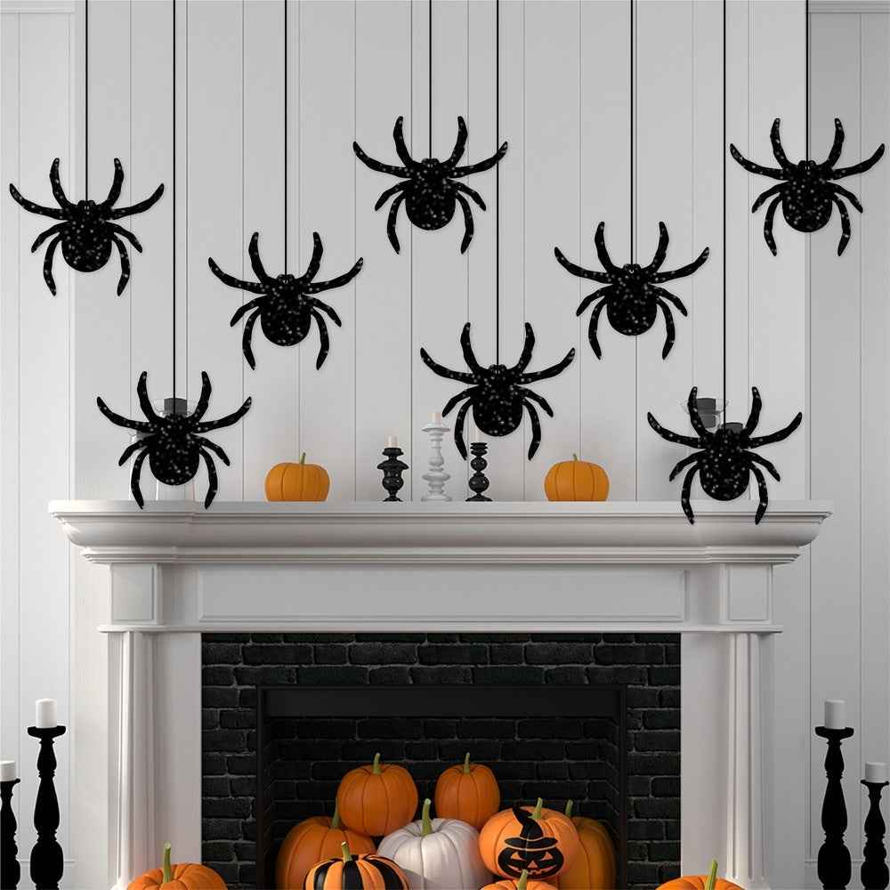 2 Packs Happy Halloween Banner Spider Ornament - Trick Or Treat Bunting Flag - DropOnline.co