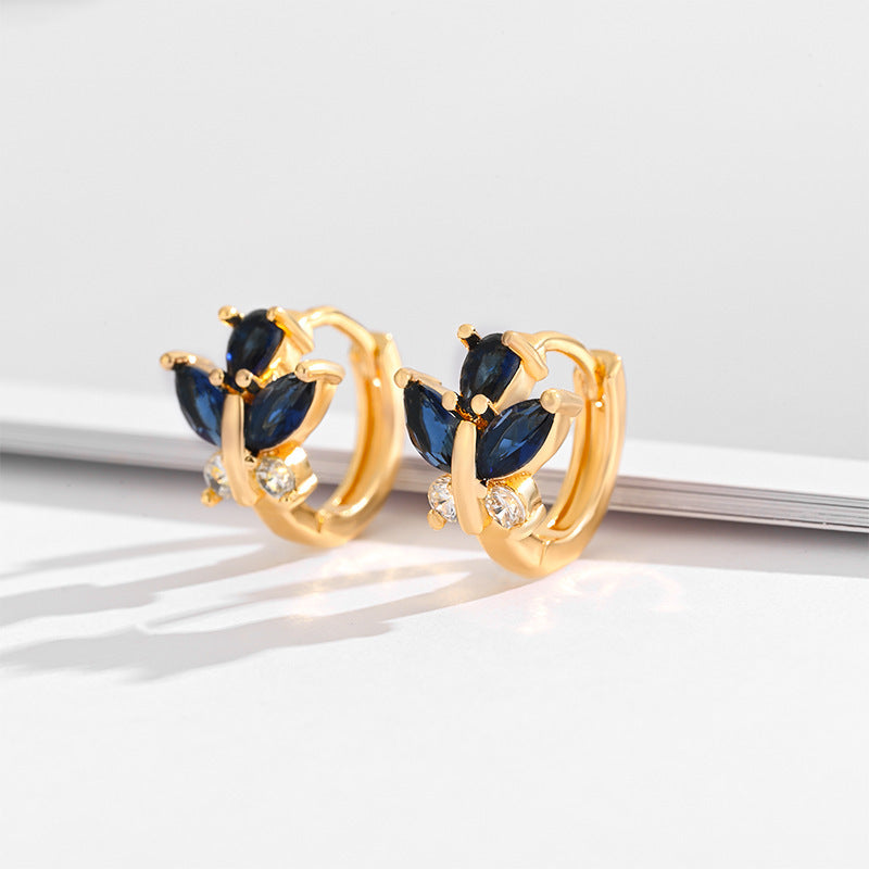 Fashion Multi-style Square Crystal Zircon Ornament Gold Plated Diamond Ear Ring - DropOnline.co