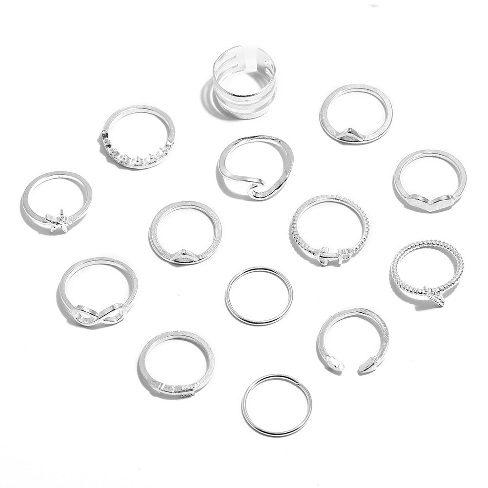 Silver Combination Ring Set - DropOnline.co
