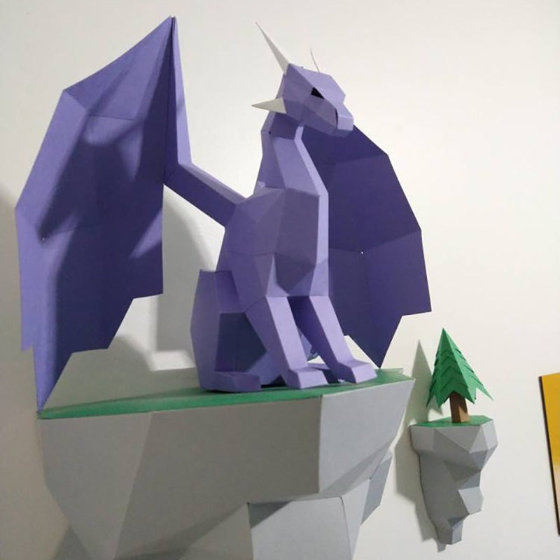 Dragon Paper Model Sitting On The Island Home Wall Hanging Wall Decorations - DropOnline.co