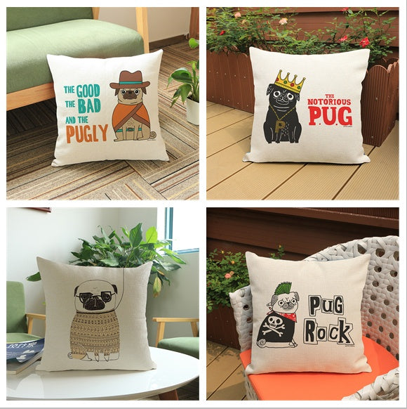 Printed cotton and linen cushion cover - DropOnline.co