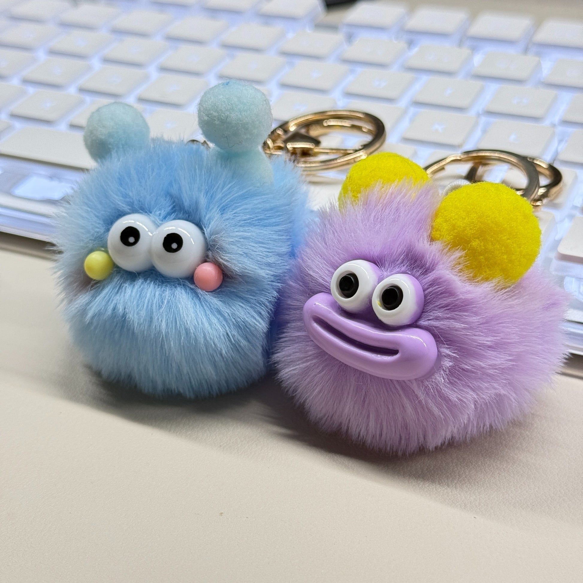 Cute Cartoon Plush Keychains, Made Of Soft And Fluffy Materials, Featuring Various Adorable Designs, Suitable For Home Decoration Or Everyday Use, Making For An Interesting Gift Choice. - DropOnline.co