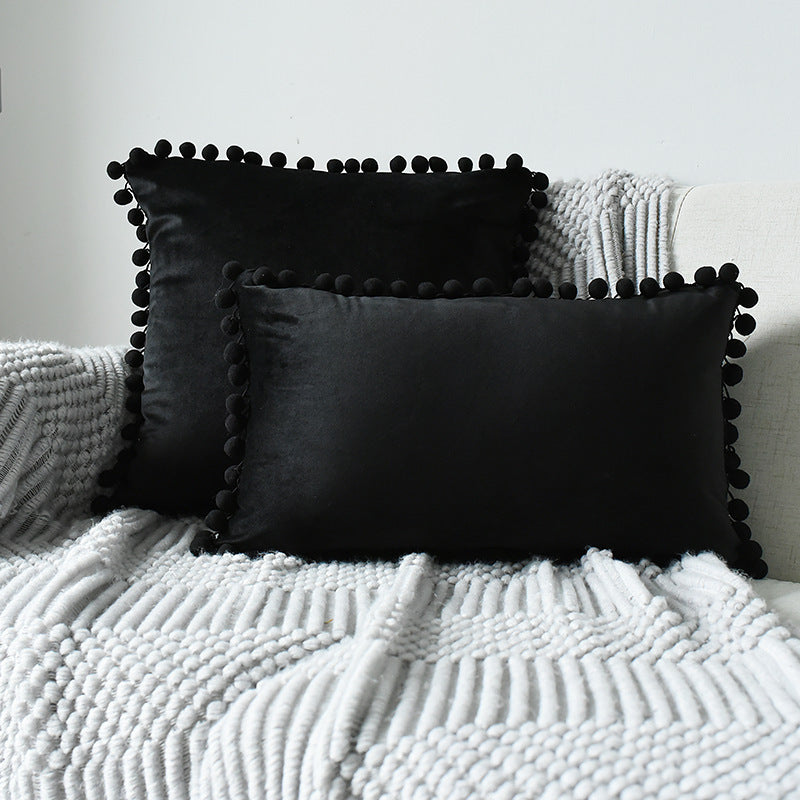 Fur ball velvet sofa cushion pillowcase - DropOnline.co