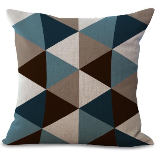 New Colorful Geometric Series Printed Linen Cotton Cushion Cover Home Decor Houseware Throw Pillow Case Almofadas Cojines - DropOnline.co