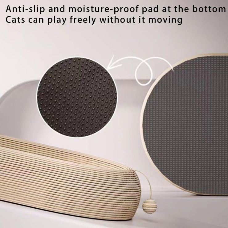 Large Space Sisal Cat Scratching Board Cat Bed, One-piece Enlarged And Widened Wear-resistant And Non-chipping Cat Scratching Basin With Cat Ball Toy, Concave Design Cat Bed For Scratching And Sleepin - DropOnline.co