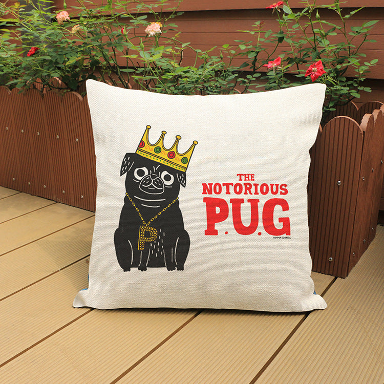 Printed cotton and linen cushion cover - DropOnline.co