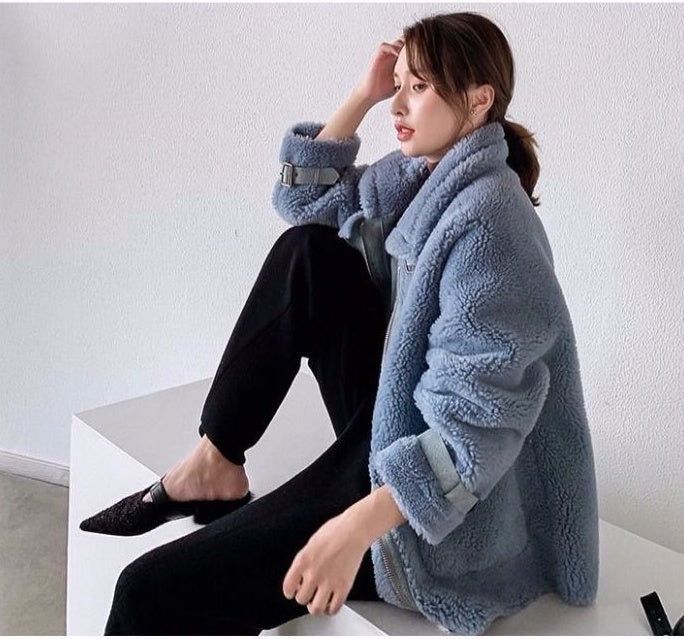 Long woolen coat one coat - DropOnline.co