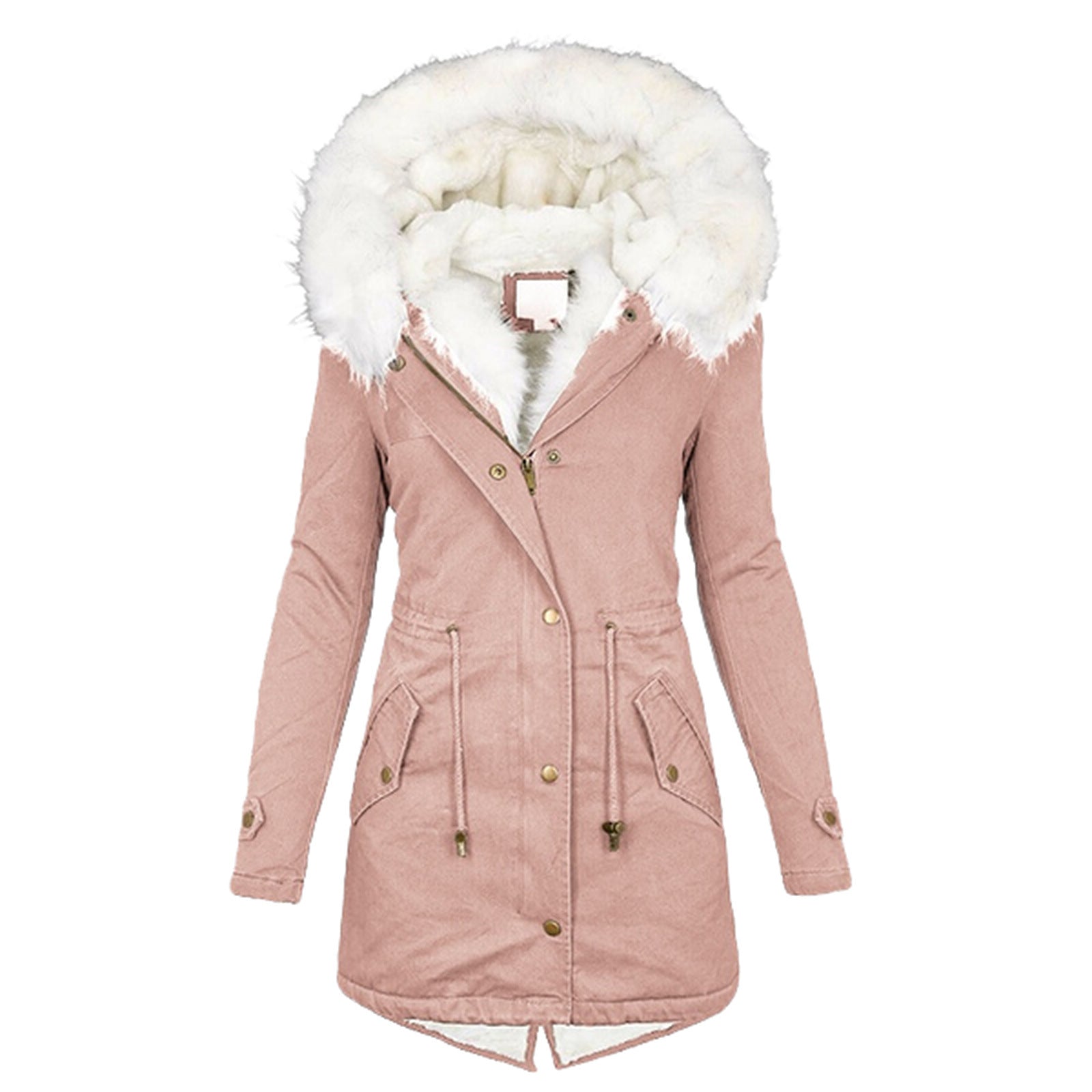 Women's cotton padded jacket with white collar - DropOnline.co