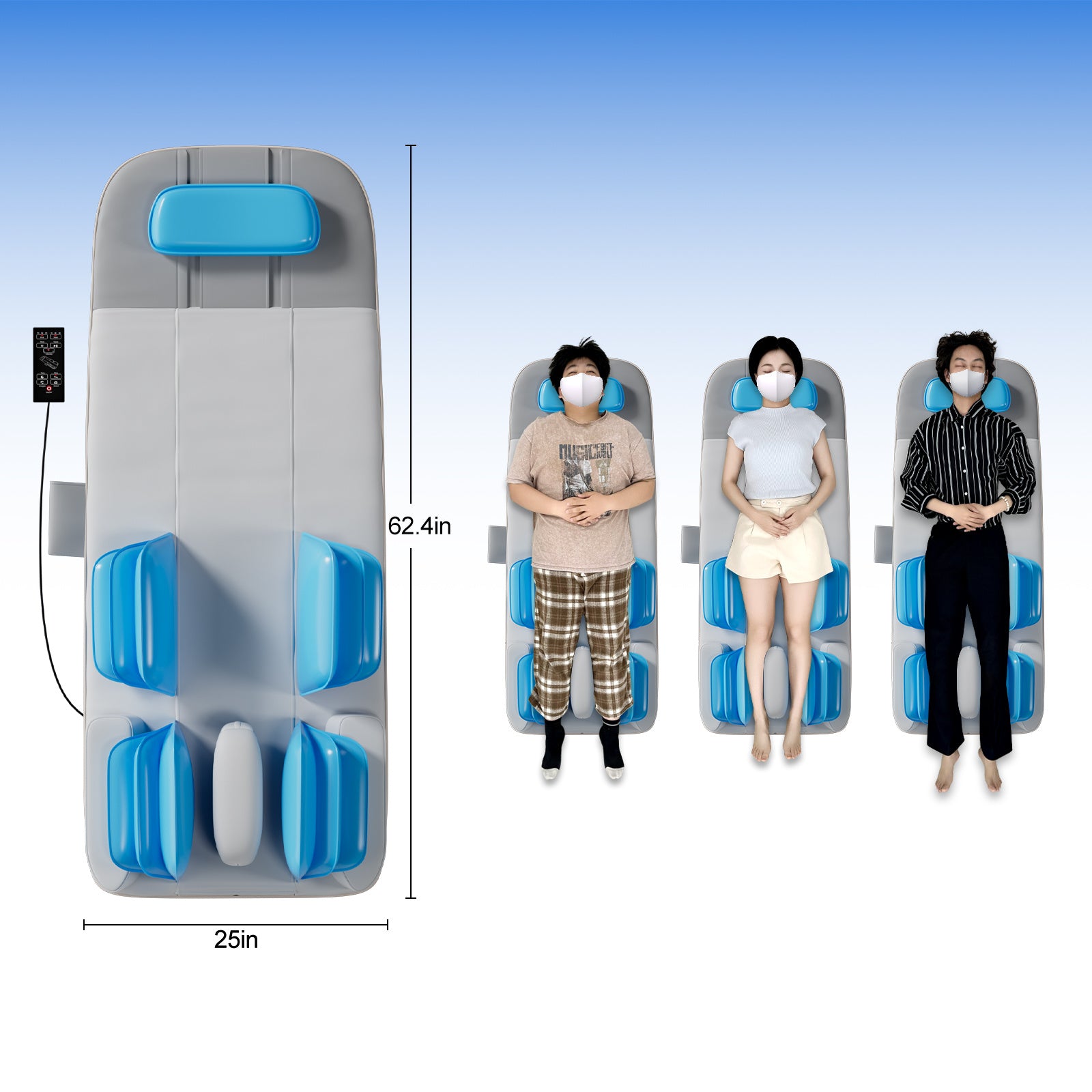 Detachable Smart Massage Mattress,Independent Lumbar And Back Heat Therapy,Overload Automatic Protection,Removable And Washable - DropOnline.co