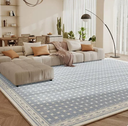 Living Room Carpet Checkerboard Bedroom Floor Cushion Sofa Coffee Table Blanket Dirt Resistant - DropOnline.co