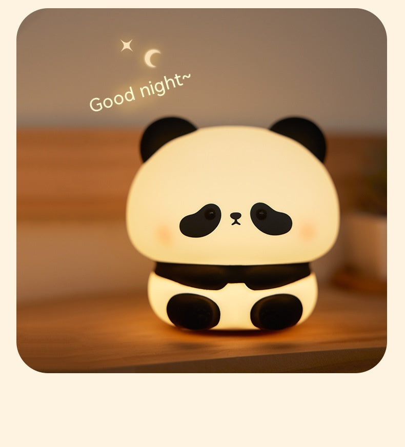 Panda LED Night Light - Cute Silicone USB Rechargeable Touch Lamp with Timing for Children - DropOnline.co