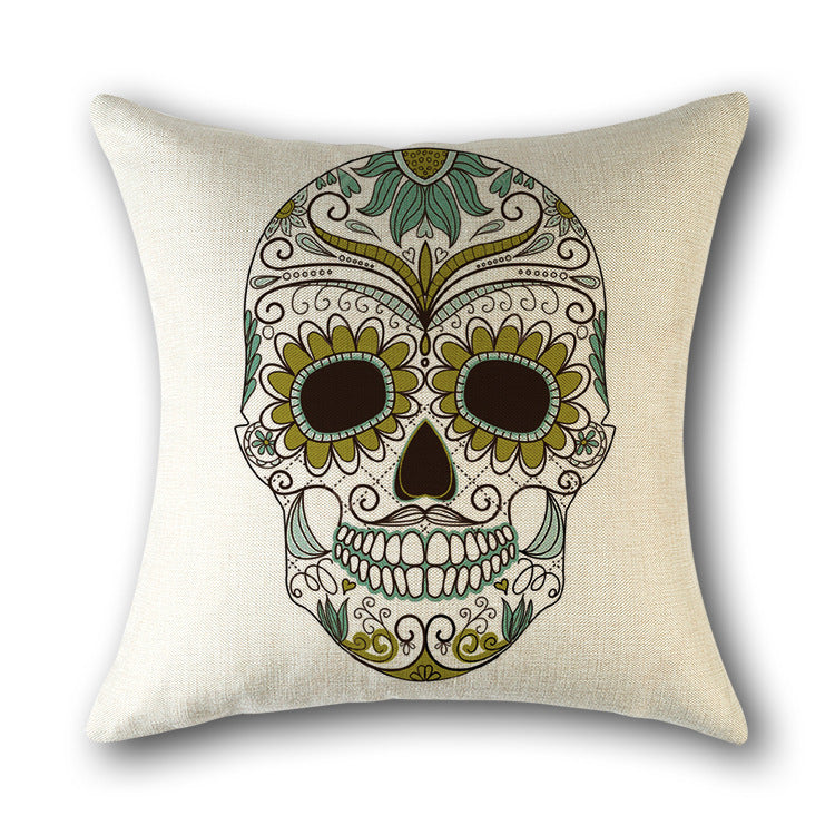 Skull Print Cushion Cotton Cover Sofa Cushion Bed Scandinavian Decorative Pillow Case - DropOnline.co