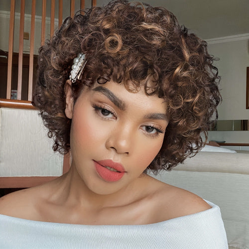 Short And Loose Curly Hair, Non-toxic Wig, Elastic Curly Hair, Curly Bangs,  Full Mechanism, Suitable For The Whole Scene - DropOnline.co