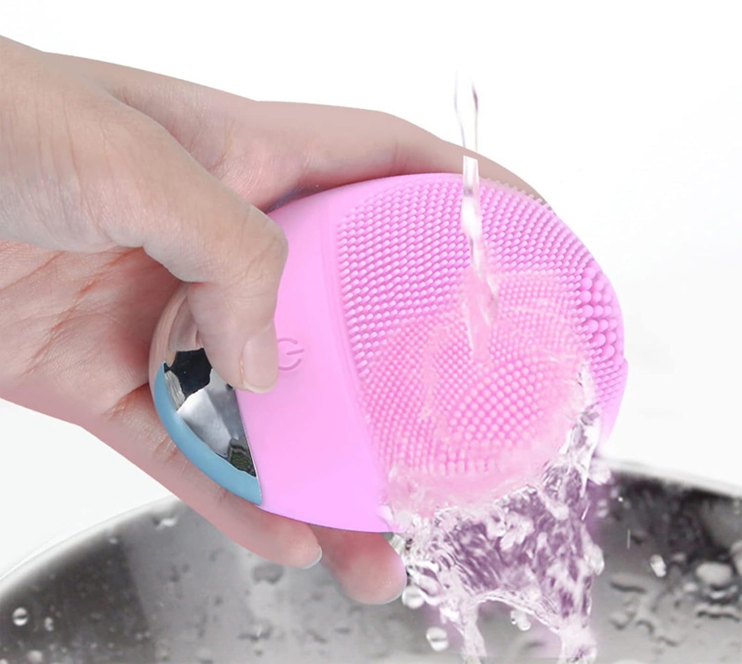 High Frequency Vibration Silicone Facial Cleansing Brush USB Rechargeable Electric Waterproof Silicone Facial Cleanser Thanksgiving Gift Christmas Gift Unisex - DropOnline.co