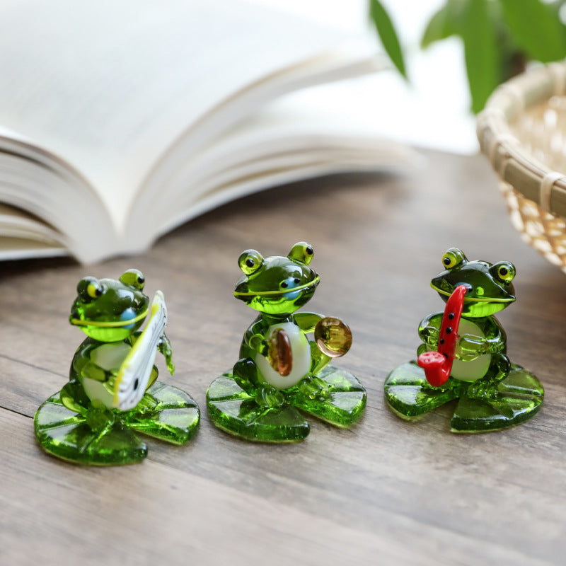 Home Decor Glass Frog Ornament Shape - DropOnline.co