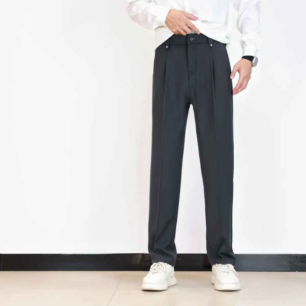 Men's Autumn Drape Loose Straight Wide Leg Trousers