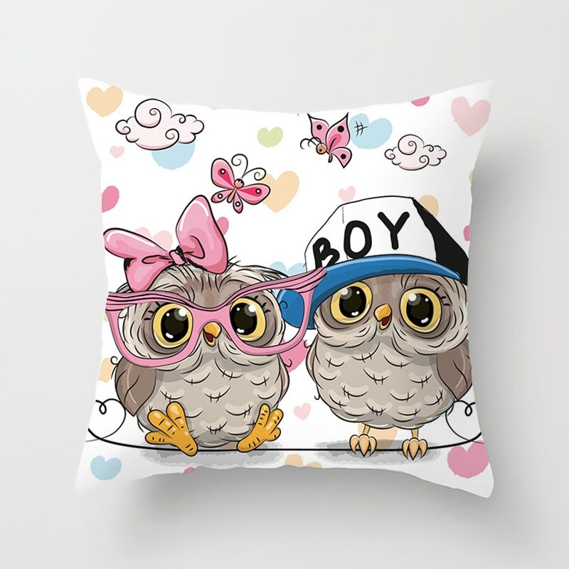 Owl animal pillowcase cushion cover - DropOnline.co