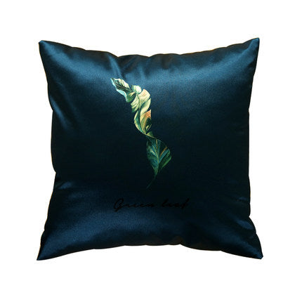 Modern rainforest bird green leaf print cushion cover - DropOnline.co
