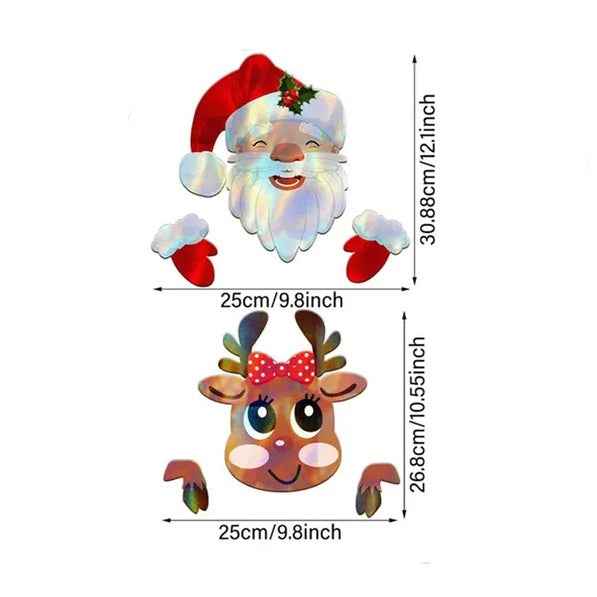 Christmas Fence Peek Decoration - Santa Claus Reindeer Yard Signs - DropOnline.co