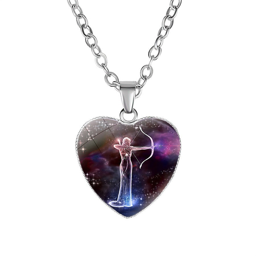 Women's Zodiac Heart Pendant Necklace - Personalized Astrology Jewelry - DropOnline.co