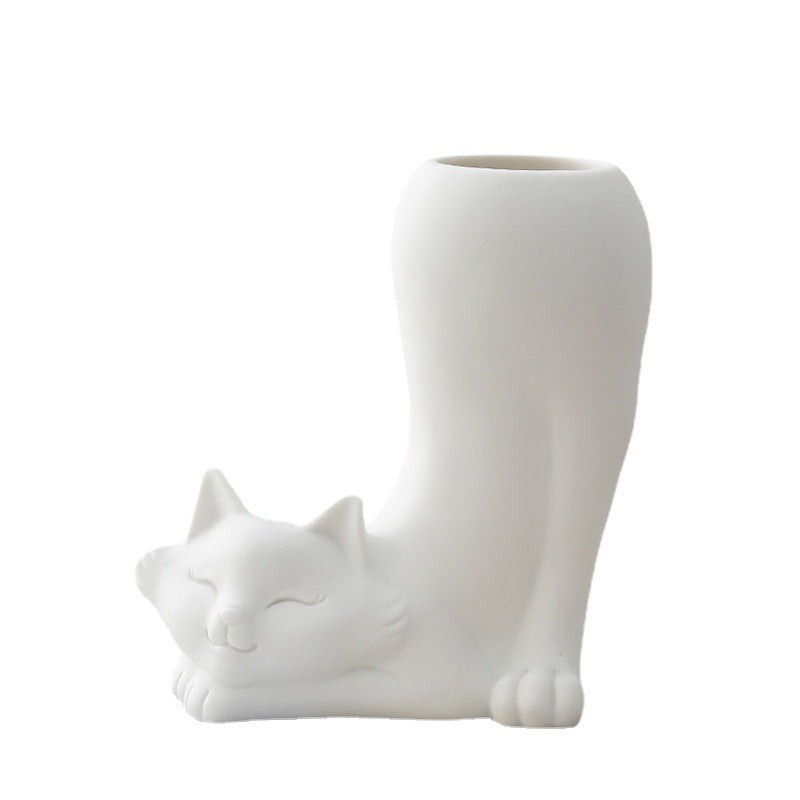 White Ceramic Vase Simple Home Decoration - DropOnline.co