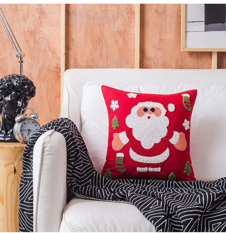 Christmas Pillowcase Towel Embroidery Cushion Cover Decoration - DropOnline.co